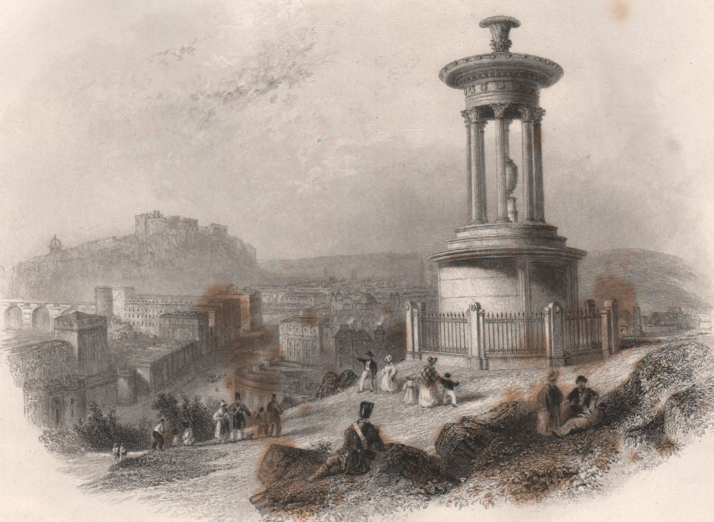 Edinburgh from the Calton Hill. Scotland. BARTLETT c1840 old antique print
